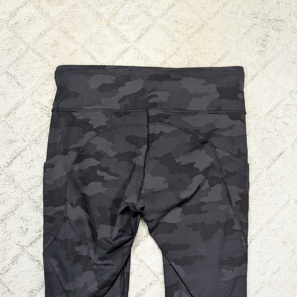 Lululemon Leggings Womens 12 Gray Incognito Camo Fast Free Hi Rise Crop 23” - Picture 11 of 12